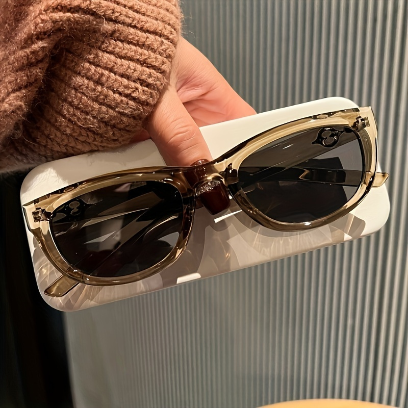 TEMU A Pair Of Classic Unisex Glasses, Designer Polycarbonate Frame, Fashionable Glasses, And A Stylish Glasses Storage Box