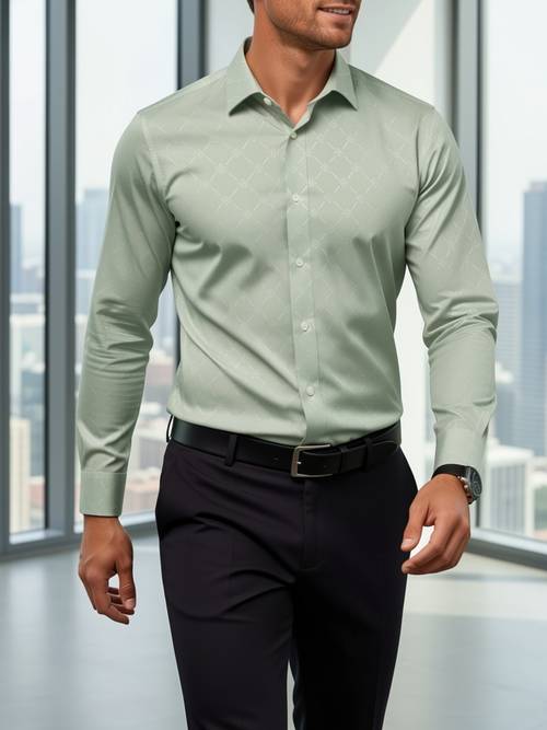 mens long sleeve solid color business formal dress shirt mens luxury shirt