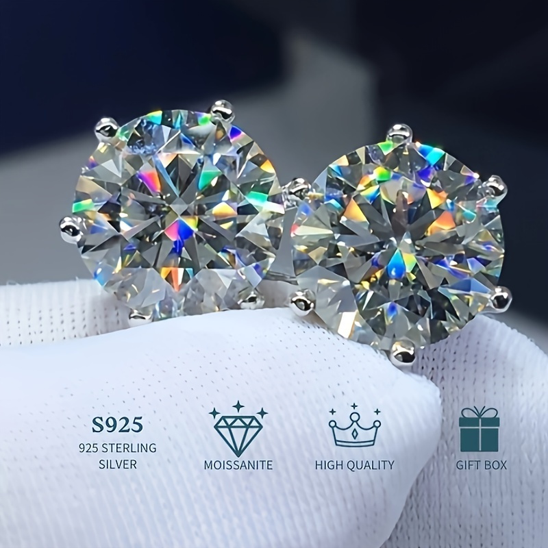 0 5 3g moissanite stud earrings 925 sterling silvery valentines day christmas gift Product details 0