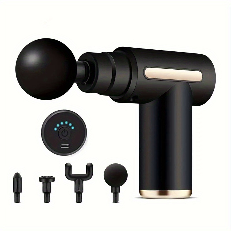 Professional Rechargeable Muscle Relaxation Massage Gun- Sleek Mini Electric Massager with USB Charging, 1600mAh Lithium Battery, Ergonomic Design for Neck, Cervical& Fascia Fitness, Includes Multiple Attachments, Massage Tools