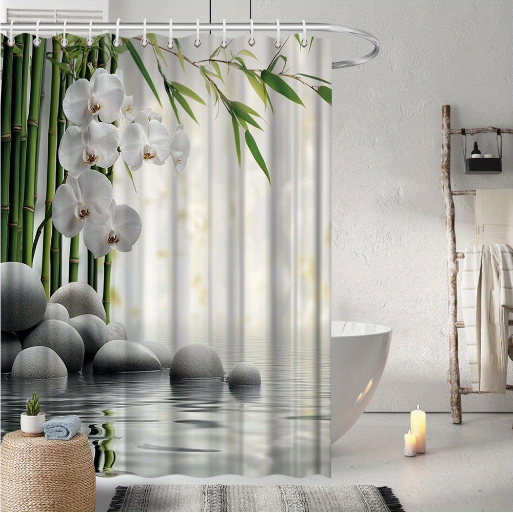 1pc zen garden bambus orchidee duschvorhang polyester - Temu Germany