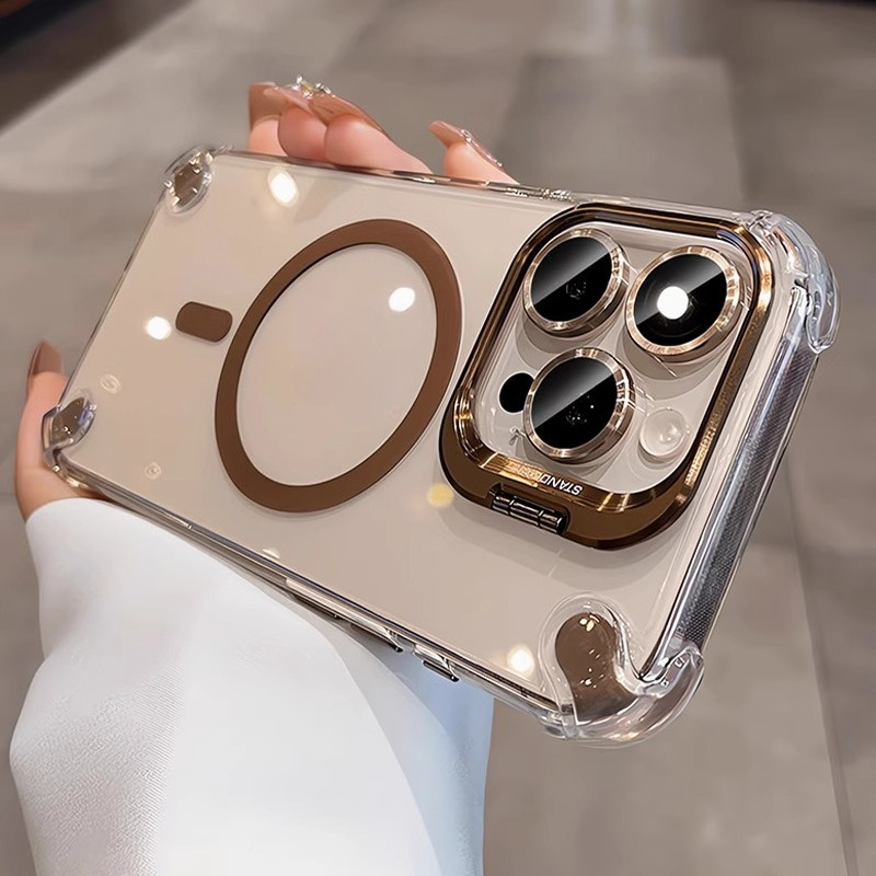 TEMU para Teléfono - Z.22 Compatible con para Iphone 17 Pro Max, Airbag Anti-Caída con Protector de Lente Incorporado y Cubierta Magnética