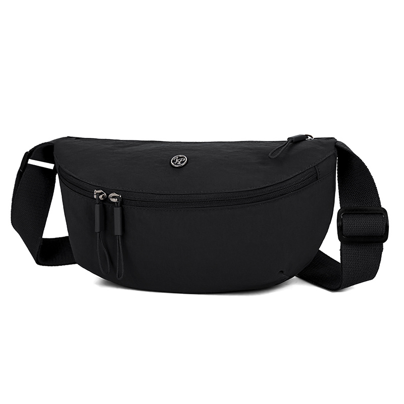 TEMU Women's Nylon Dumpling Bag With Zipper Closure & Stitching - Sporty Crossbody Chest/waist/shoulder Bag, Handbag In Grey///// - Casual & Athletic