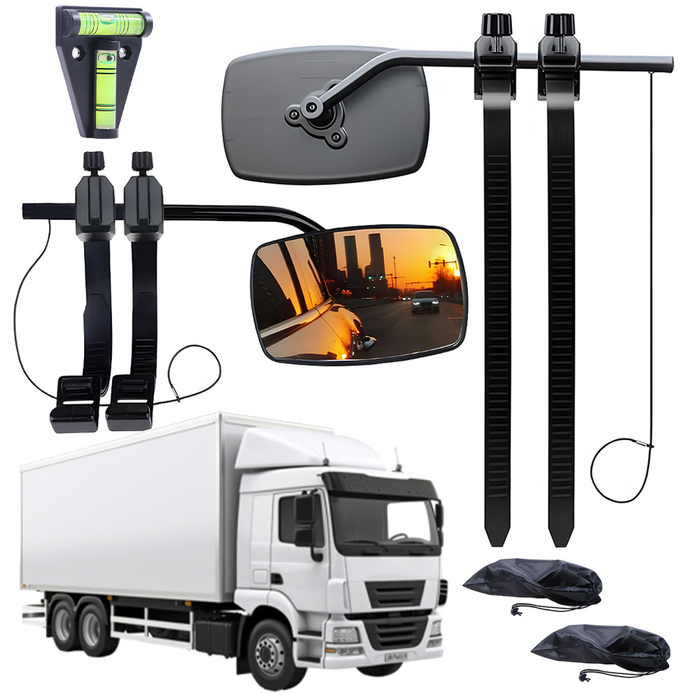 Set Of 2 Rv Trailer Mirrors Featuring A , Adjustable Wide Angle, Blind Spot Removal, Universal Compatibility, Strong And Long-lasting, -free Setup, Ideal For Rvs, Trailers, Campers, And Motorhomes