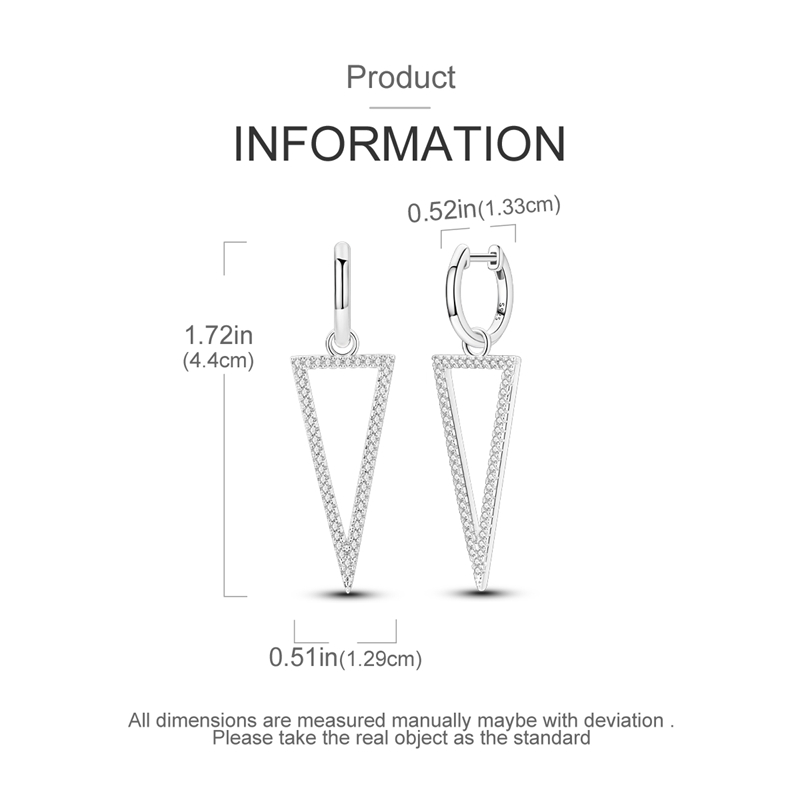 Women's Sparkling Triangular Snake Bone Texture Earrings