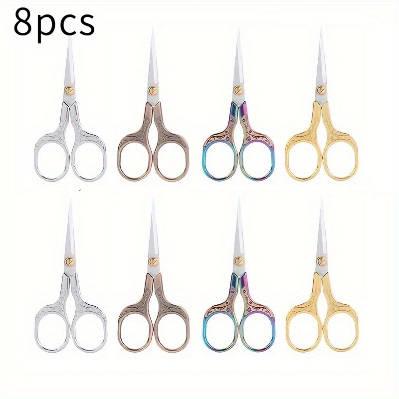 TEMU 8pcs Embroidery And Sewing Scissors-vintage Stainless Steel Precision Craft, Suitable For Cloth And Thread Cutting-tailor And Needlework Craft