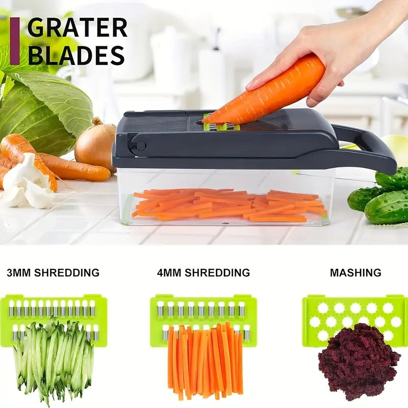 multifunctional handheld vegetable cutter set food contact safe   plastic easy to clean essential kitchen gadget for chopping vegetables fruits and more details 0