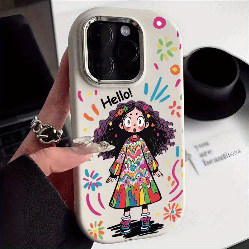 creative curly haired little girl soft case suitable Temu Pakistan