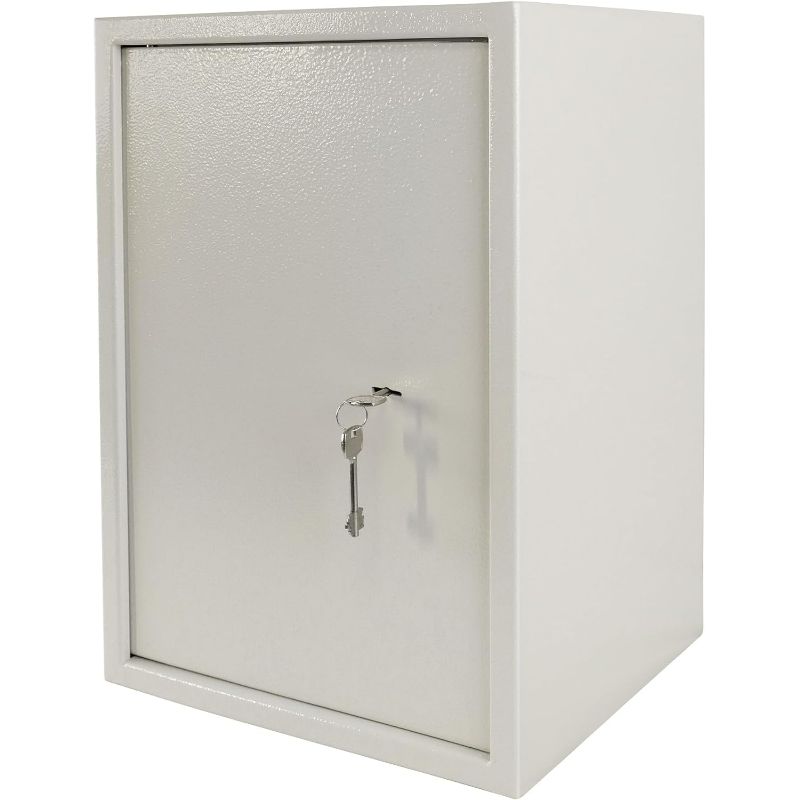 E-shop 42L Robuster Safe für Zuhause mit 2 Schlüsseln, Doppelverriegelung und abnehmbarem Regal, Wand-/Bodenmontage Metall Geldkassenschrank für