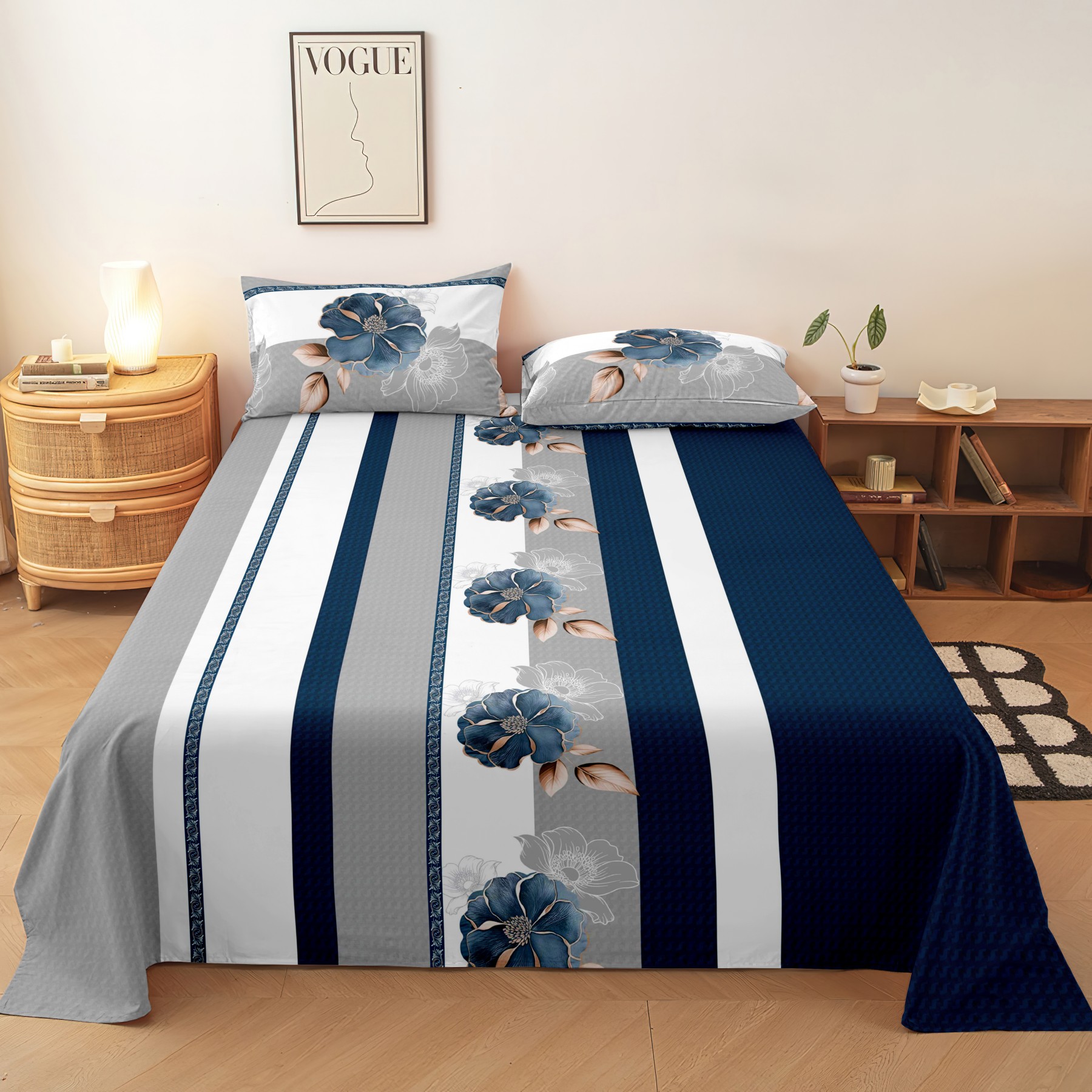 TEMU Set da 3 pezzi di biancheria da letto con stampa , dal design elegante, , e confortevole, a . per camere da letto e camere degli ospiti. ( 1