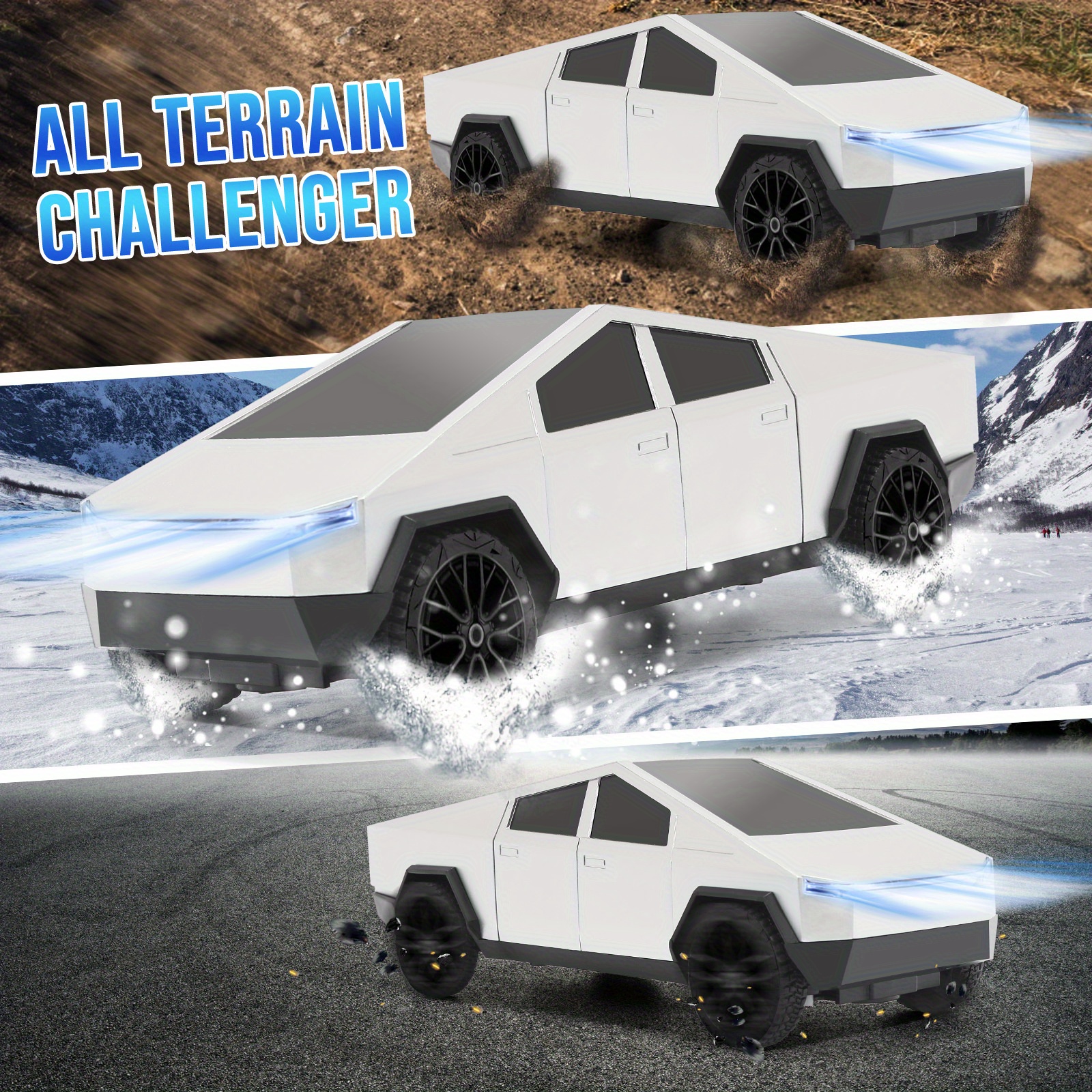 Cyber Truck Toy Remote Control Pickup Truck, 1/ 24 Scale Racing Cybertruck Model, Rechargeable Battery & Light and Loadspace, for Adults and Boys