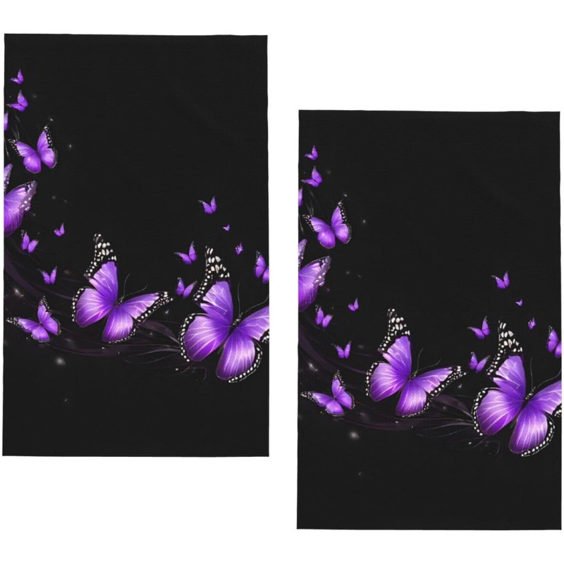 

2pcs Purple Kitchen Towels - 18x26 Inch, Quick Dry & Absorbent Dish Cloths For Home Decor