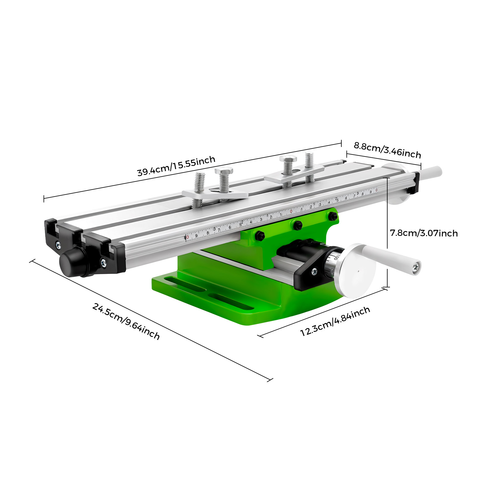Image of 3-axis Adjustable Slide Table, Mini Milling Machine Worktable With Scale And Handwheel For Model Making, Compact Bench Drill Press Positioning Vise