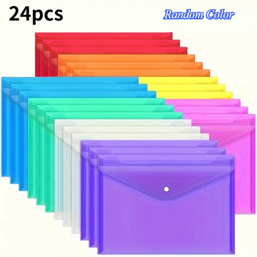 24-Pack Plastic File Folders
