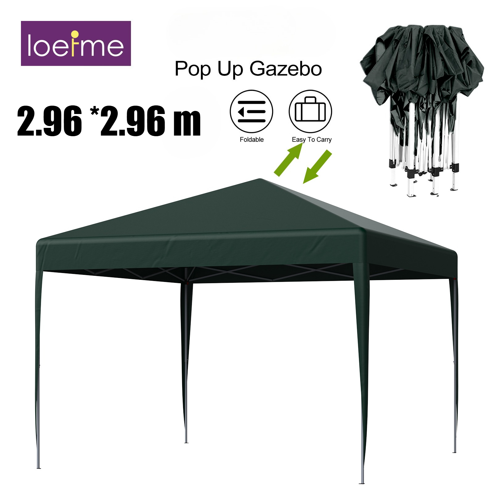 2. 2.96 Meters Pop-up , Storage Bag - Quick-opening And Folding Awning, Suitable For Outdoor Gardens, Patios, Parties, Picnics, And Camping
