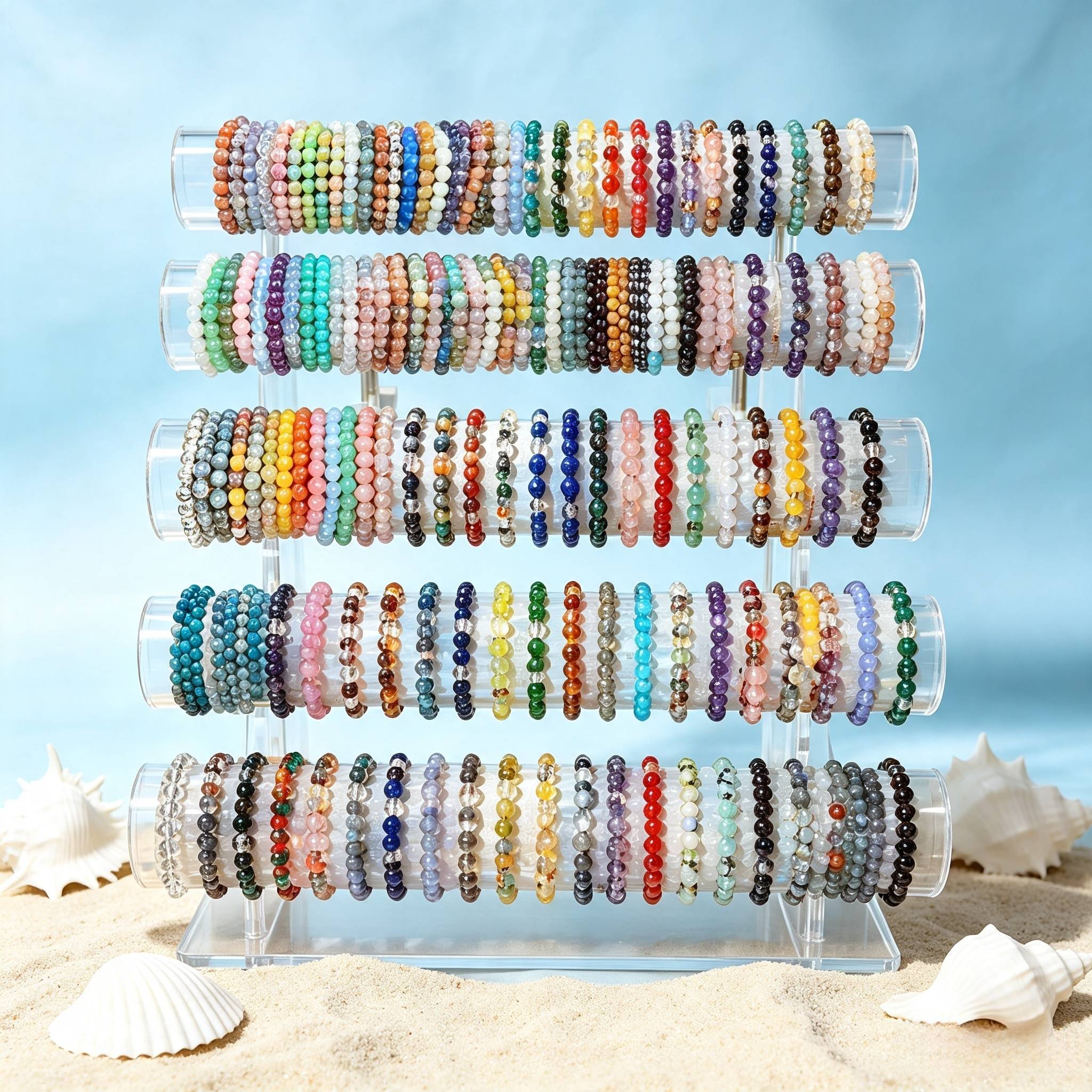 27pcs Bohemian Handmade Glass Bead Bracelets Set