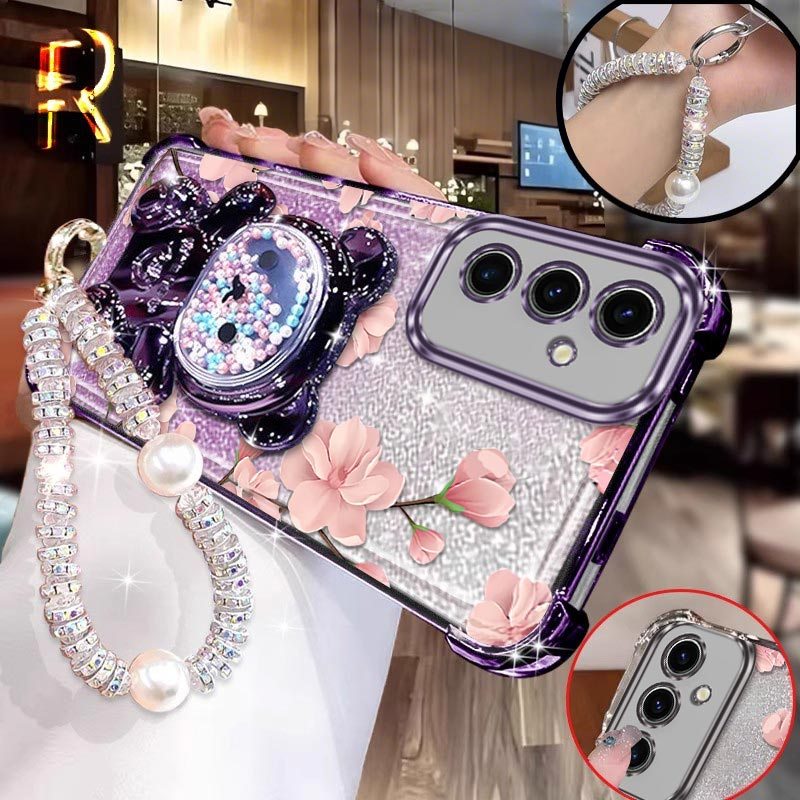TEMU Phone Case: With A And Lanyard Pattern Stylish Suitable For Galaxy S25 Fe Case With Comfortable Feel Finish Featuring Impact For Fashion Phone