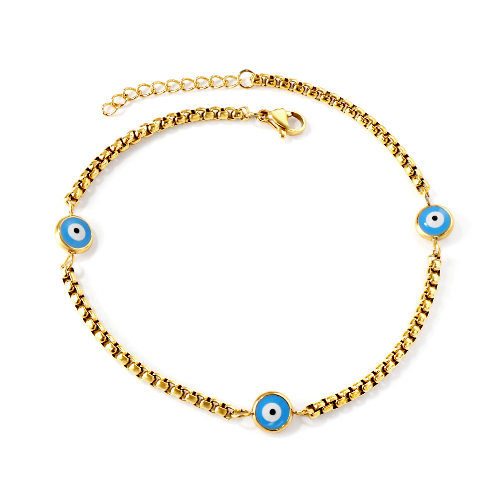 A New Summer European And Foot Accessory, A Fashionable, Simple, Trendy, And Titanium Steel Cuban Link Anklet With An Instagram Aesthetic