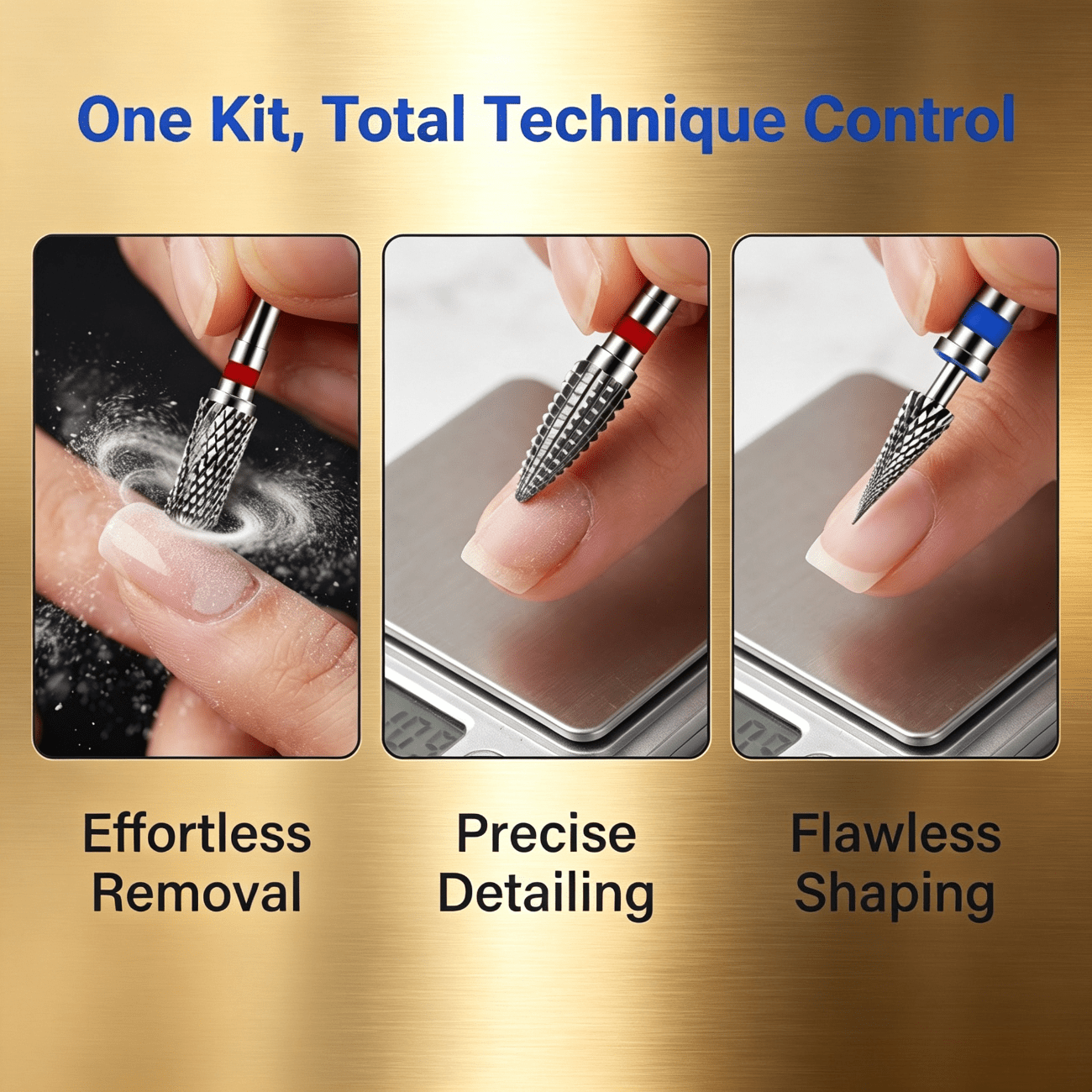 10pcs Multi-Shape Tungsten Carbide Nail Drill Bit Set