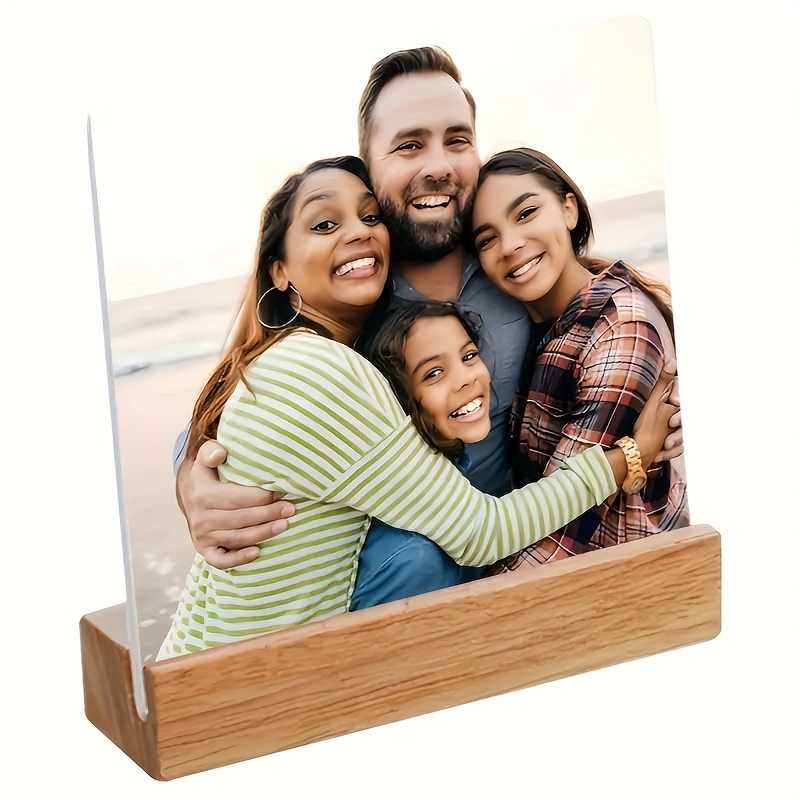 E-shop 2D-Flach, . personalisierter Fotorahmen mit Namen/Text & Fotoanzeige – Acrylplakette geeignet für Geburtstage, Hochzeiten, Schreibtischdeko für