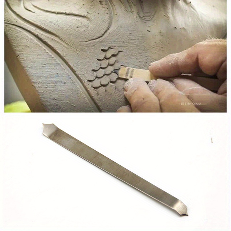 

1pc Creative Modeling Blade Professional Pottery Hand Carving Roof Texture Making Tool