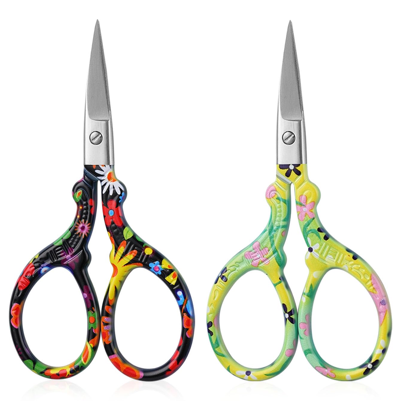 TEMU 2pcs Sewing Embroidery Scissors, 3.6 Inches Steel Crochet Scissors Craft Scissors For Cross Stitch Supplies, Crochet Additions, Paper Cutting,
