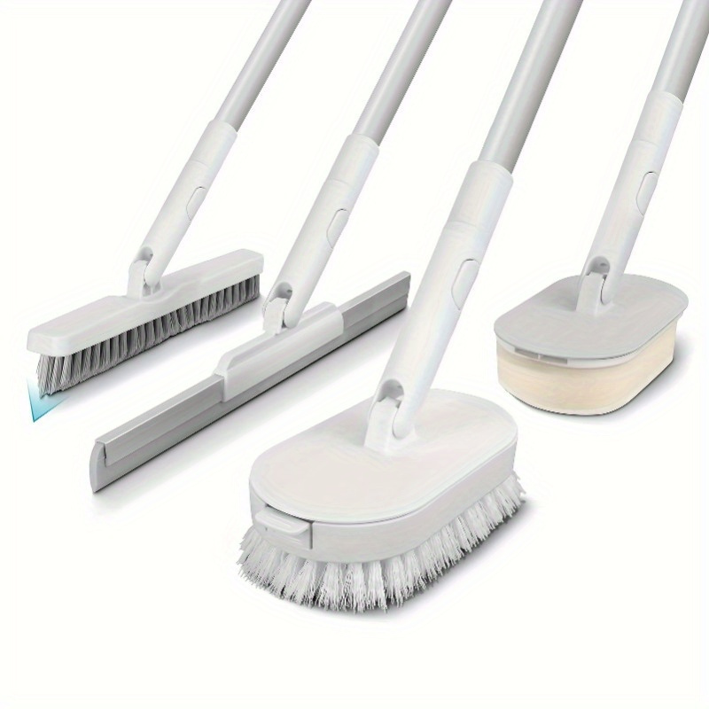 

Set Of 4 Cleaning Tools, Suitable For Any Room As Bedroom, Bathroom, Living Room, Etc., Comes With 2 Powerful Cleaning Brushes, A Scraper And A Polishing Brush To Your Home As Clean