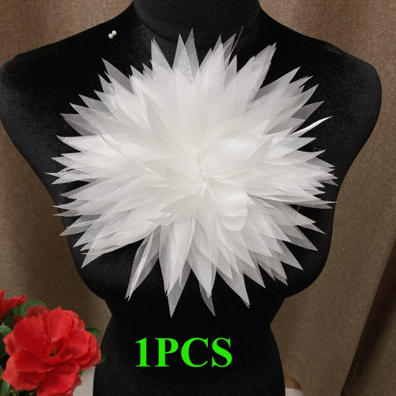 TEMU 1 pieza de tul de calidad, a , con 3D ancha de 24CM/9.45IN, para ropa de flores, suministros, decoración, corsaje, boda, vestido de noche, ropa,