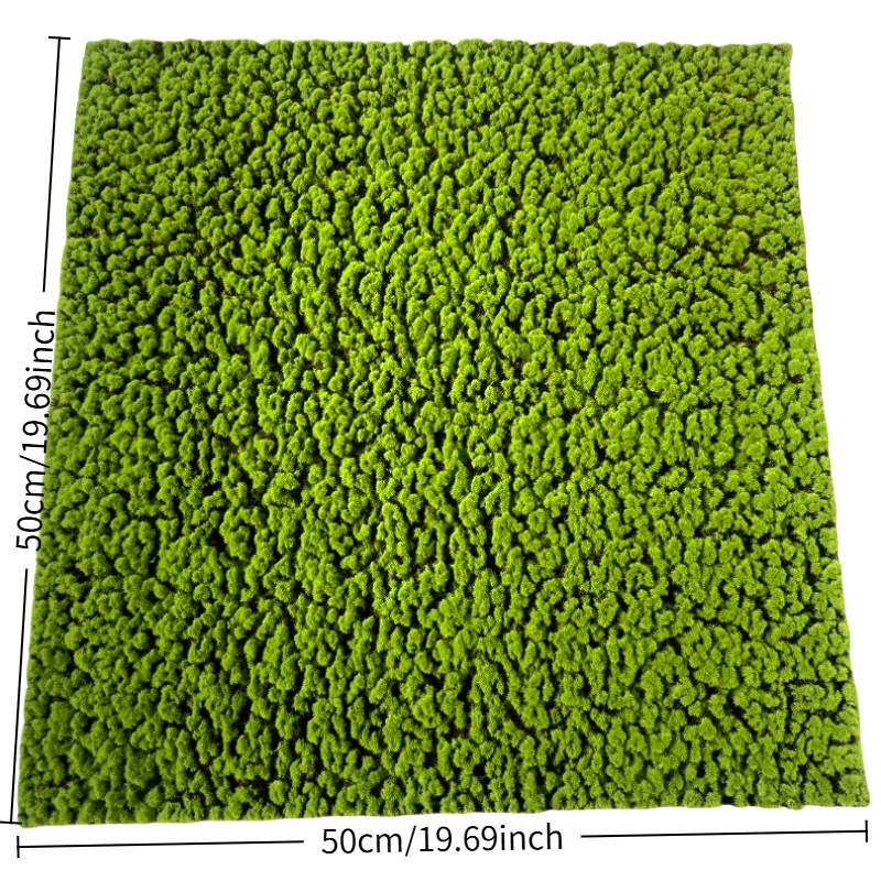 TEMU Ground Moss With Coffee-colored Base And Yellow Base, 50cmÃ50cm, Artificial Flocked Turf Moss For Stone Bonsai Decoration, Artificial Plant Wall