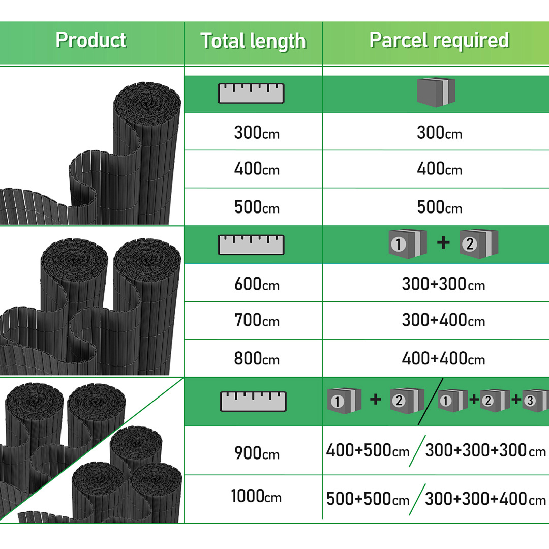 pvc sichtschutzmatte bambus windabwehr garten lnge 300 1000 - Temu Germany