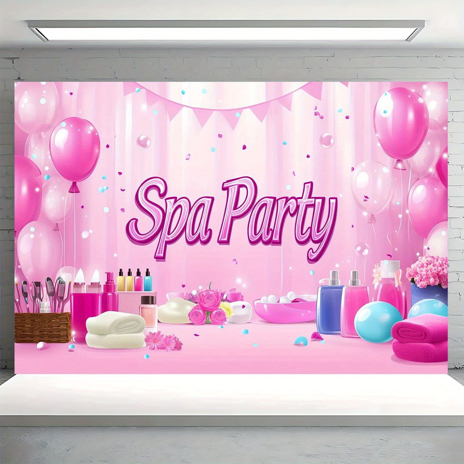 SPA PARTY Aluminum Foil Balloon Letters - Purple Spa Theme Decoration Banner