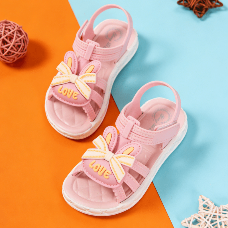 item picture elegant and stylish girls bowknot bunny ear sandals lightweight breathable with soft and comfortable open toe soles sweet and versatile childrens daily  