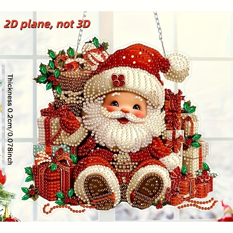 Image of 2d Flat, Adult Christmas Art Ornament Kit, Kit Jewelry, Window Pendant Kit For Home Garden Wall Decor Gift