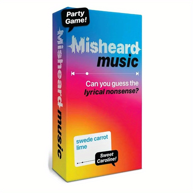 TEMU New Misheard Music- The Nonsense, The Music Party Game , Music Trivia, Social Gatherings, Activity, , Highquality Print, Printed Cards, Word