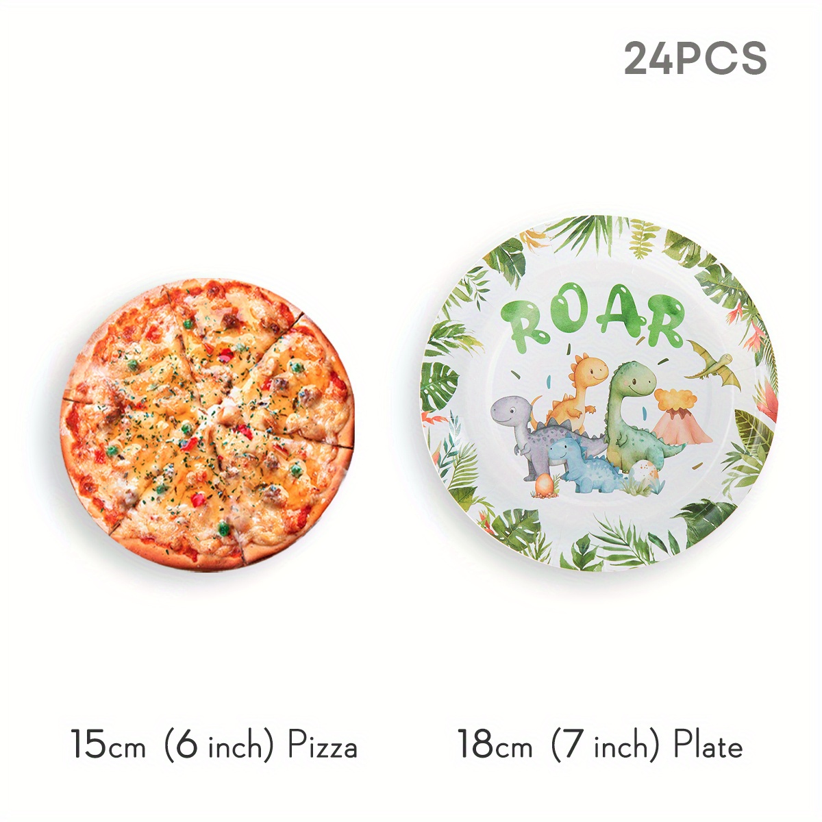 Image of 10/24pcs, 7/9 Inch Dinosaur Pattern Disposable Party Plates, Suitable For Dinosaur-themed Parties, Disposable Party Tableware Gift And Birthday Party Decorations Halloween Christmas Thanksgiving