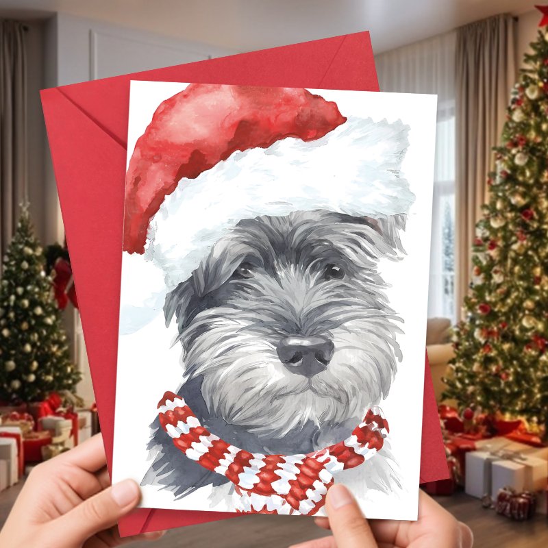 

1pc Schnauzer Christmas Greeting - , New , , - & Share &