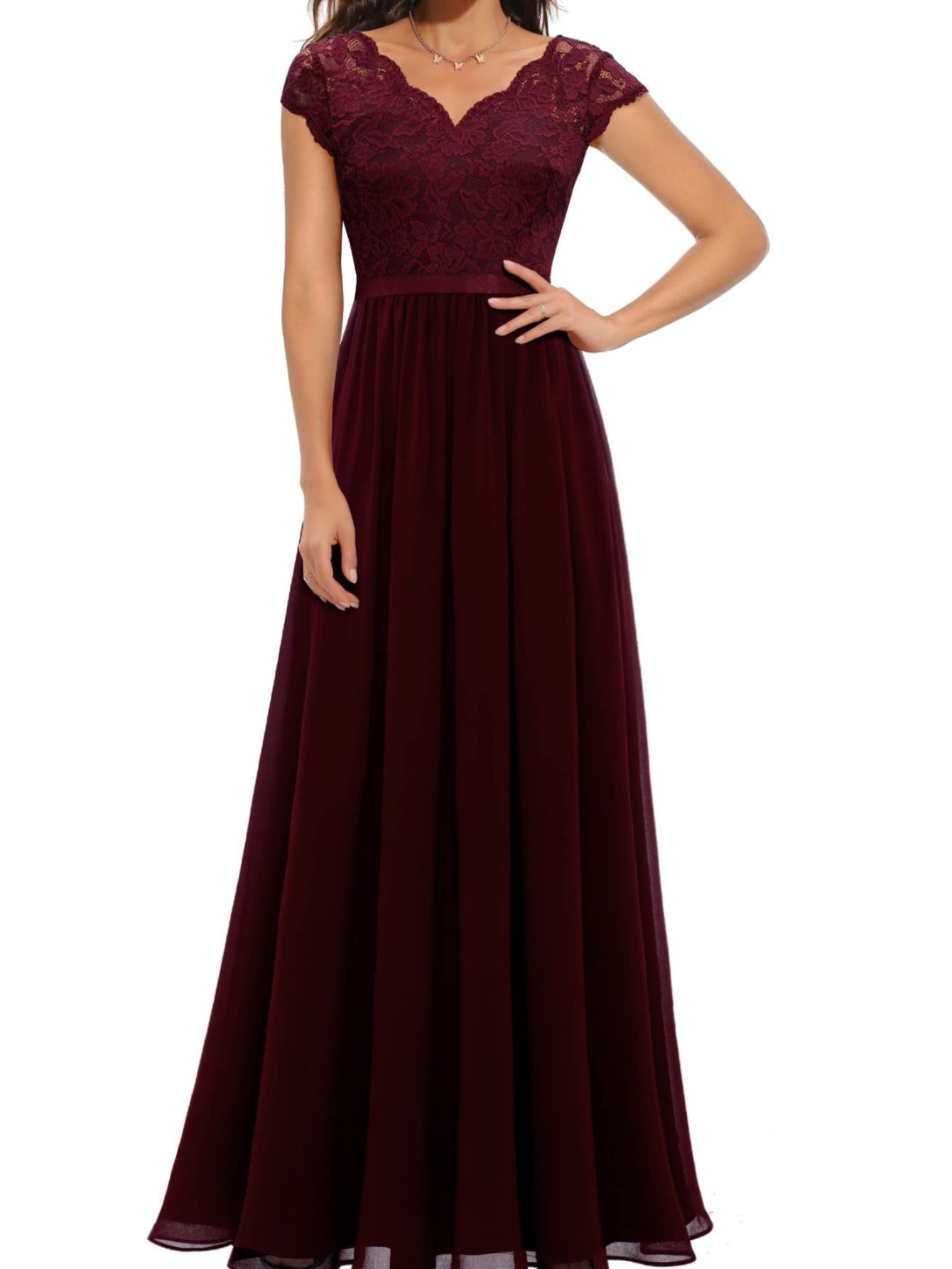 burgundy dresses sold on Temu United States