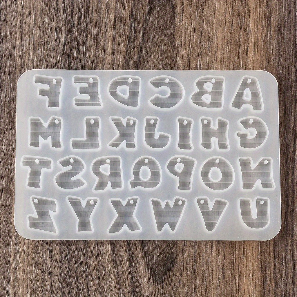 1pc Pendant Molds, Resin Casting Molds, Alphabet, White, 100x142x5.5mm, Hole: 1.7mm