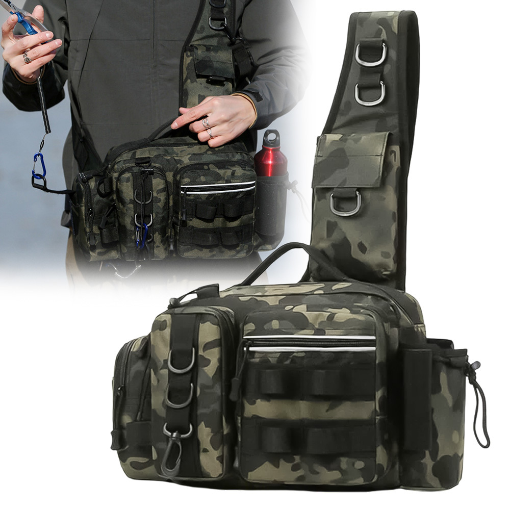 Image of Multifunctional Fishing Waist Bag Camo Outdoor Lure Rod Storage Tactical Backpack