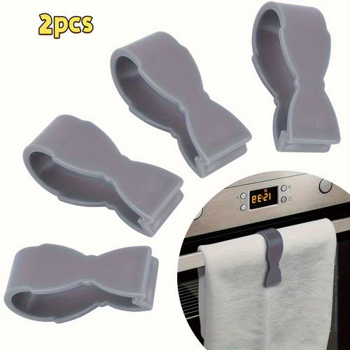 2 mounted plastic towel clips non slip practical hooks suitable for kitchen bathroom oven handles dishwasher stove secure towel rack prevents dropping utility hooks