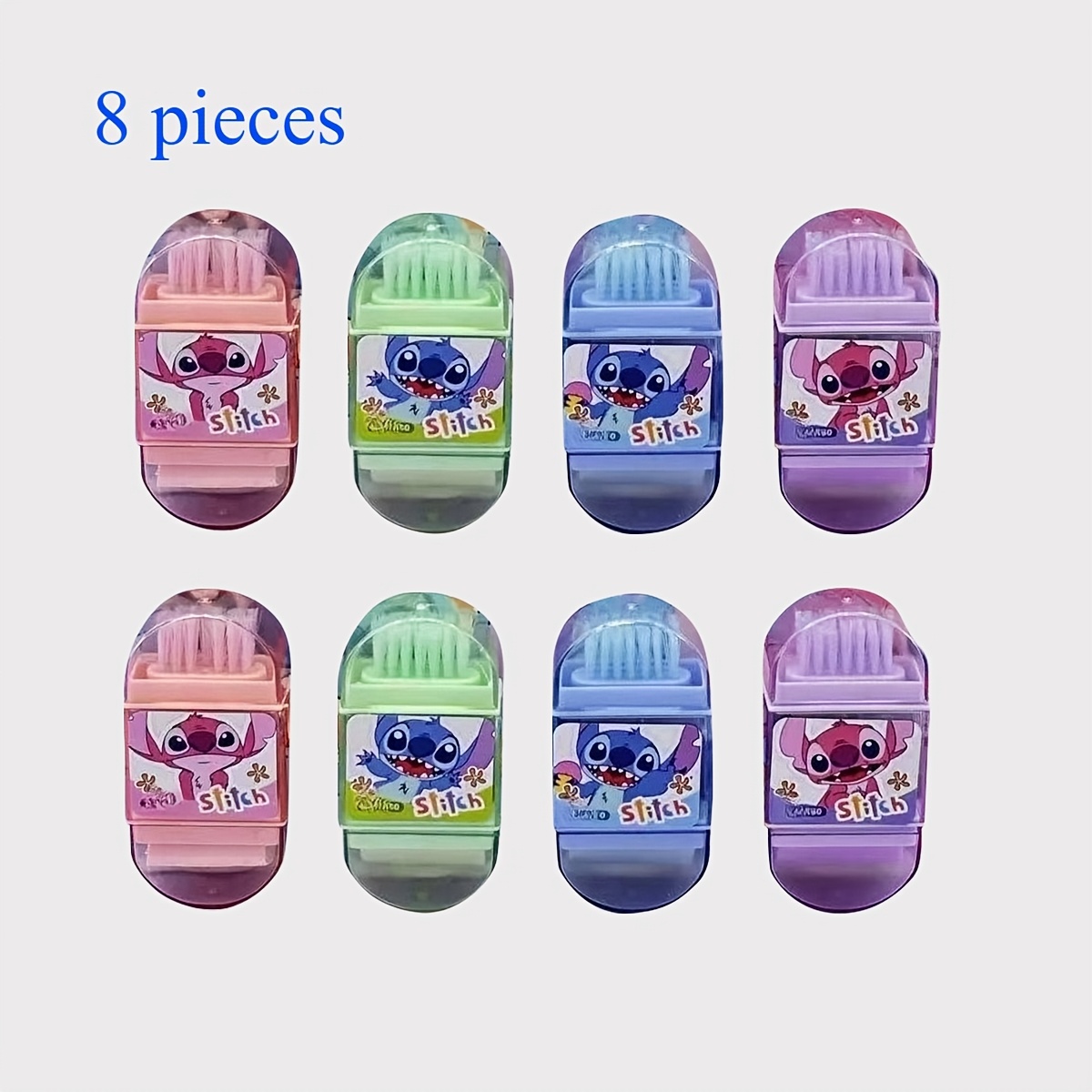 TEMU 8 Stück Disney Stitch Radiergummis, Cartoon-Muster Schreibwaren, Schulanfangsbedarf, Belohnungen für Partyspiele, Geburtstagsgeschenke, Ideales