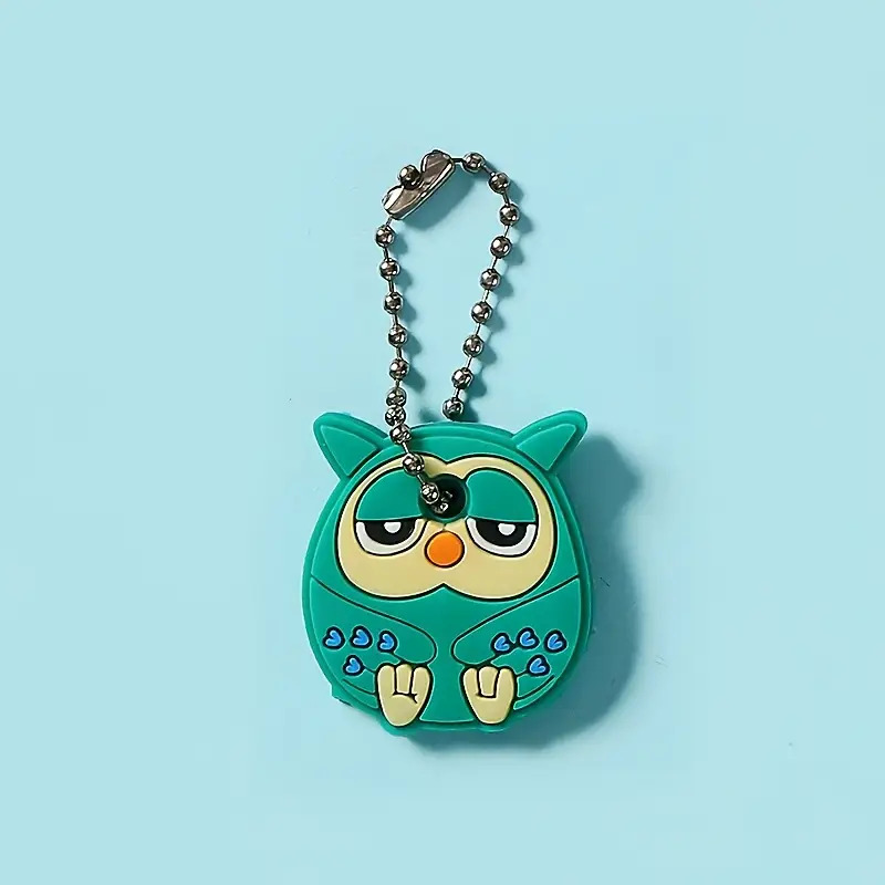 TEMU 1pc Cute Owl Keychain - Durable Plastic Key Protector With Cartoon Design, Portable Key Accessory For Men, Women, - Unique Gift Idea, Keychain