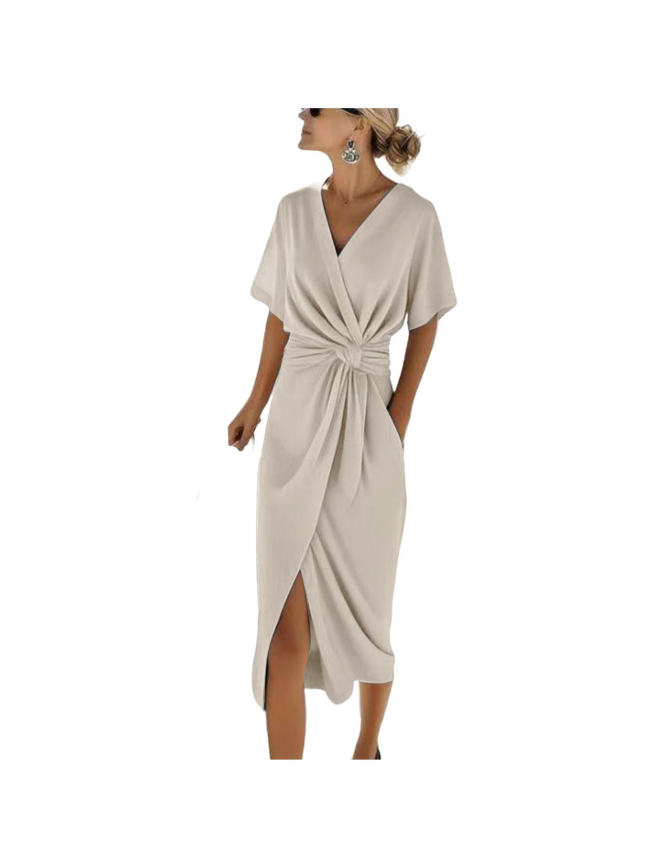 knee length dresses for ladies Petal and Pup Women's Nova Wrap Knit Midi Dress