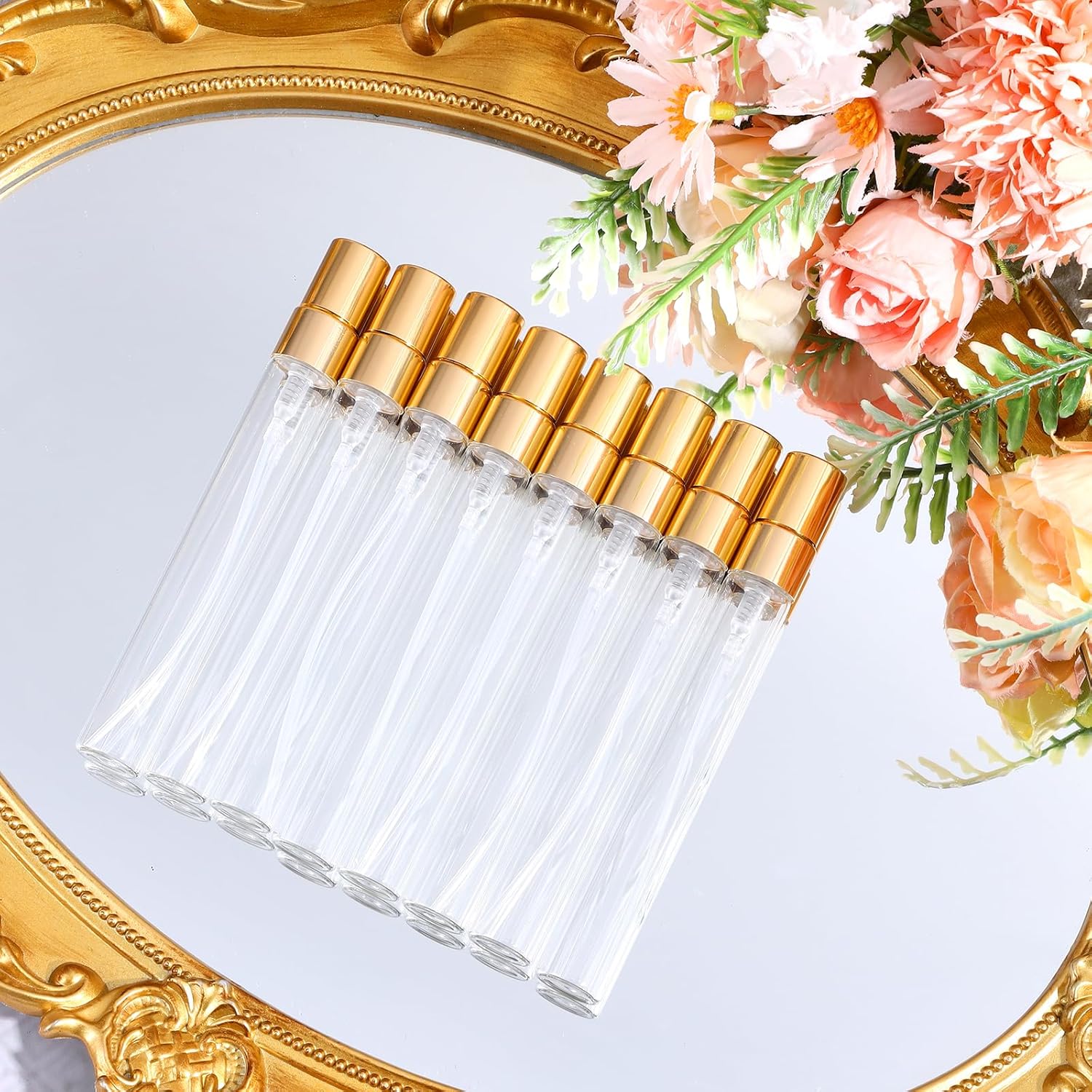 TEMU 8pcs 10ml Atomizer Refillable Perfume Spray Bottles, Mini Empty Travel Perfume Sprayers, Transparent Portable Perfume Bottle Containers
