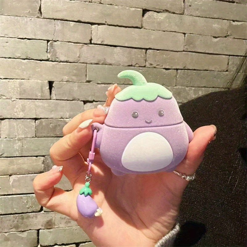 TEMU Creative Eggplant Case For Airpods Pro/pro 2, For Airpods 1/2, 3, And 4 Protective Covers.