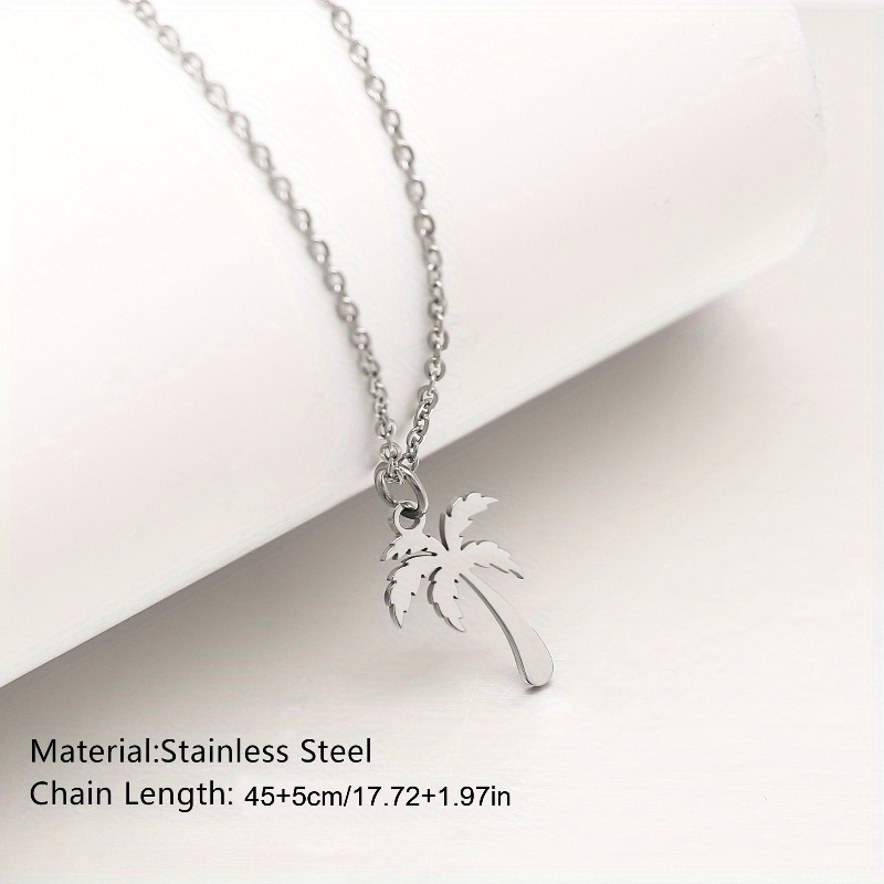 Coconut Tree Pendant Necklace - Minimalist Design