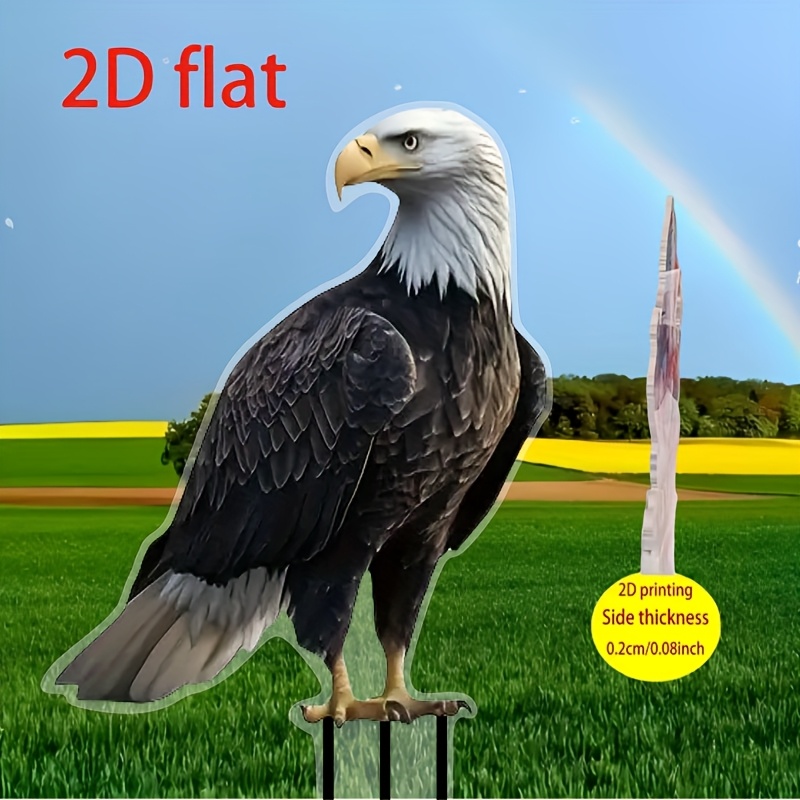 TEMU Decorazione in 2D piatta con realistica - Adatta per esterni/ Statua di 2D piatta con ali e , esca per uccelli spaventapasseri, decorazione da