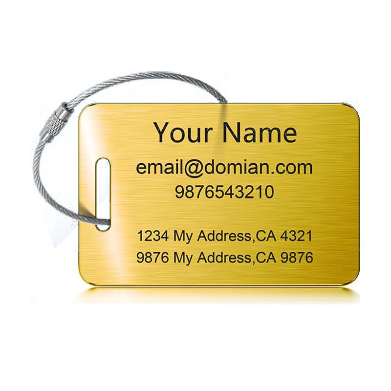 Custom Acrylic Luggage Tag with Wire Rope Hook