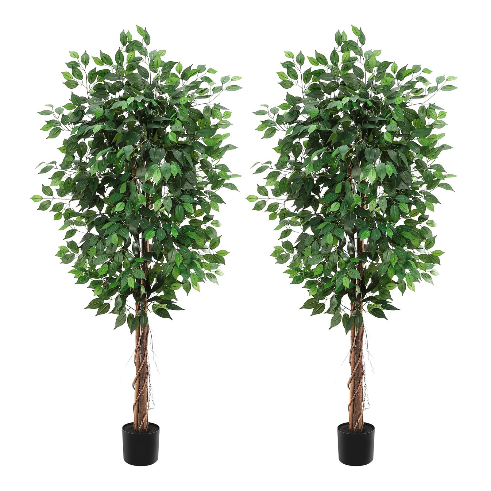 Image of Artificial Tree 4ft Design 420 Vivid Leaves Plastic And Iron Structure With Decorative Plant For Home Room