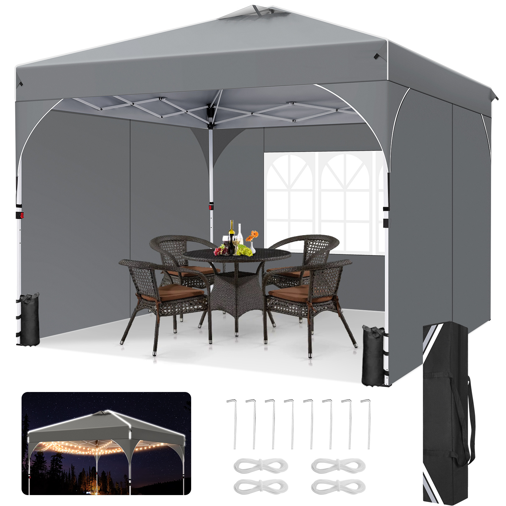 3x3m Foldable Portable , Pop-up Tent, Outdoor Canopy With 4 Sandbags, 3 , Carry Bag – Perfect For Family Gatherings, Bbq Parties, Weddings, Stalls